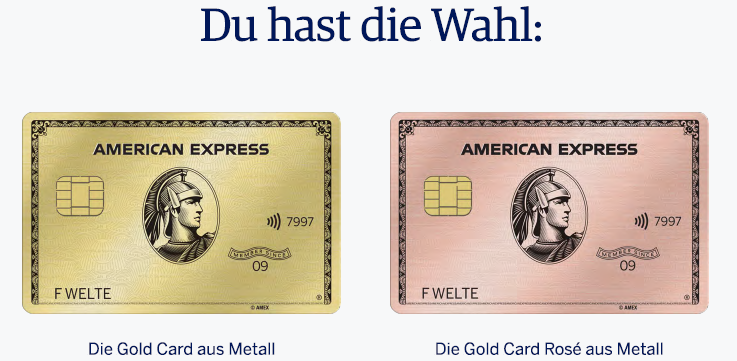 American Express Gold Kreditkarte Refresh Metall Rose
