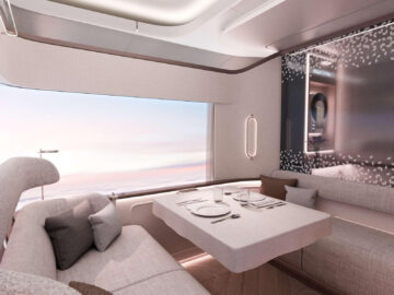 Airbus First Class Konzept Airbus 350 1000 Master Suite Tisch Copyright