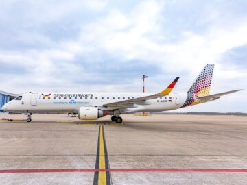 German Airways Flugzeug Embraer Neue Lackierung Copyright