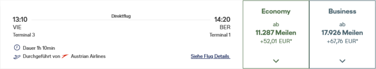 Miles And More Praemienflug Austrian Airlines Boeing 777 Wien Berlin