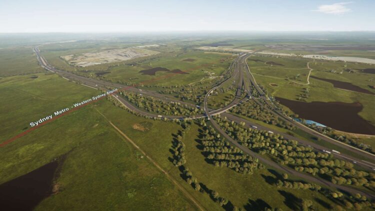 Aerial View South Over Airport Interchange Copyright Transport For Nsw