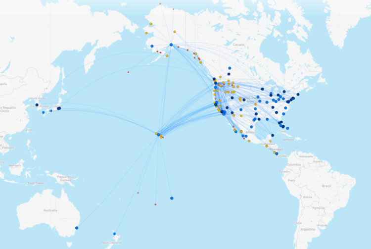 Alaska Air Group Streckennetz August 2025 Flightconnections