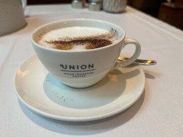 British Airways Concorde Room London Heathrow Terminal 5 Concorde Dining Cappucino
