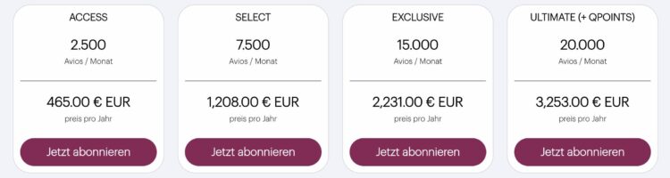 Qatar Airways Privilege Club Pro Avios Abo Modelle Jahreszahlung