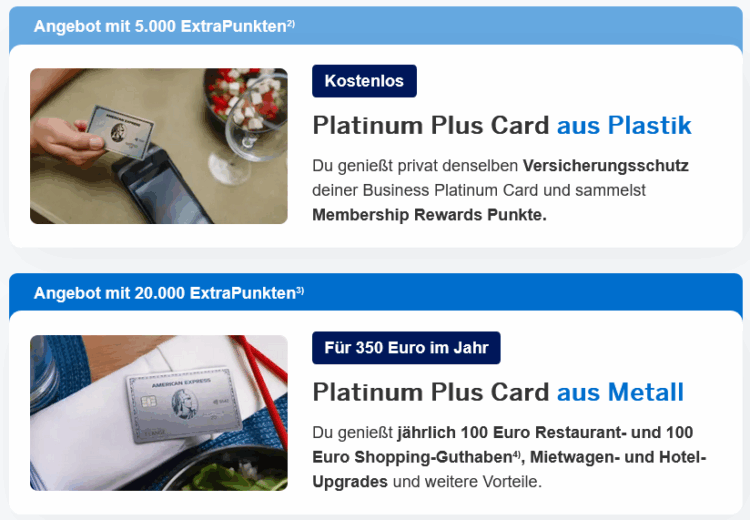 American Express Platinum Plus Card Aktion Membership Rewards Punkte