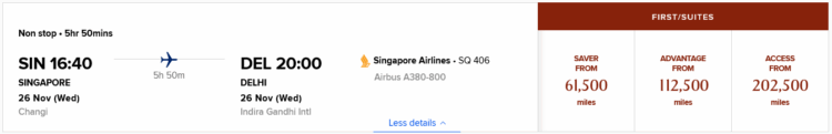 Krisflyer Praemienflug Singapore Airlines Suite Singapur Delhi