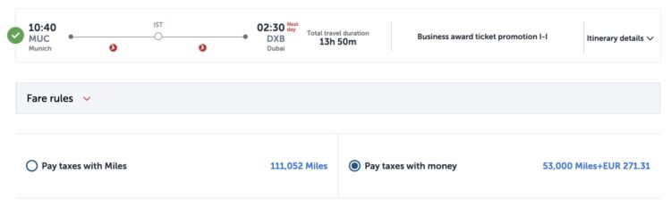 Miles And Smiles Praemienflug Turkish Airlines Business Class Muenchen Istanbul Dubai September 2026