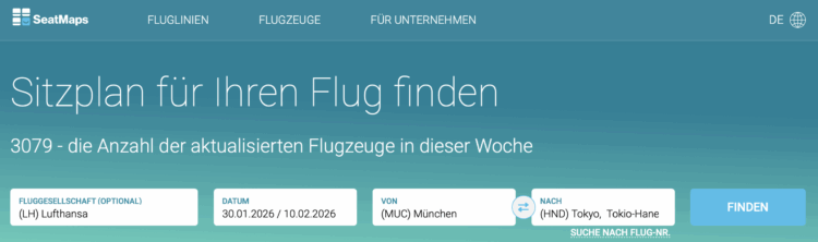Seatmaps Suche