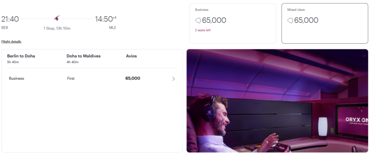 Privilege Club Praemienflug Qatar Airways Business First Berlin Doha Male