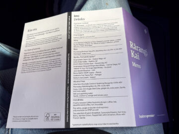 Air New Zealand Boeing 787 9 Neue Business Premier Class Drinks Karte