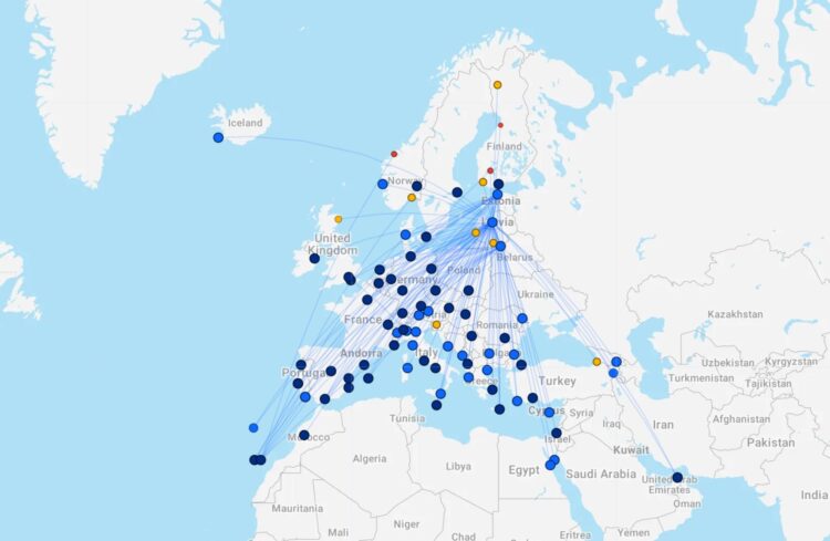 Airbaltic Streckennetz Dezember 2025 Flightconnections Copyright