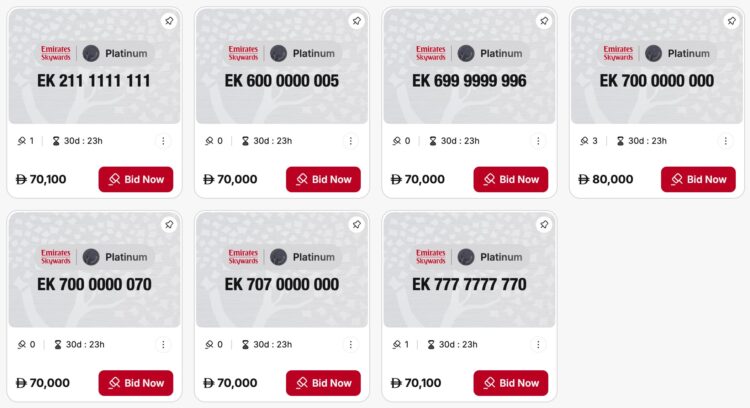 Emirates Platinum Status Auktion Emirates Auction