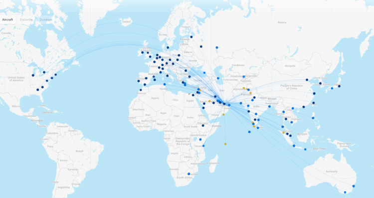 Etihad Airways Streckennetz Januar 2026 Flightconnections