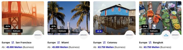 Flying Blue Promo Awards Extra Exklusiv Beispiele