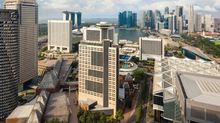 Conrad Singapore Marina Bay Luftaufnahme Copyright