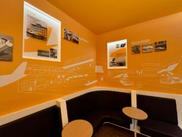 Lufthansa Business Lounge Stuttgart Geschichte Mural