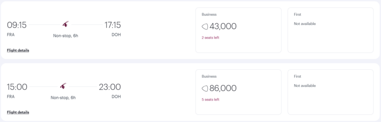 Privilege Club Praemienflug Qatar Airways Business Class Frankfurt Doha Flexi Vs Standard Award