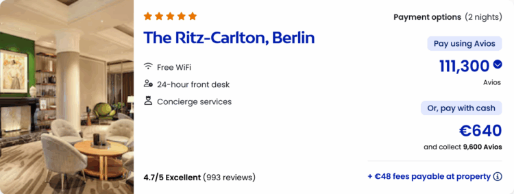 Avios Hotels Aktion Ritz Carlton Berlin