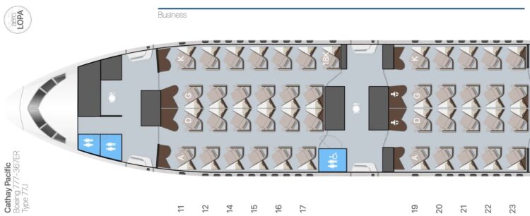 Cathay Pacific Boeing 777 300er Business Class Aria Suite Seatmap Copyright Aerolopa