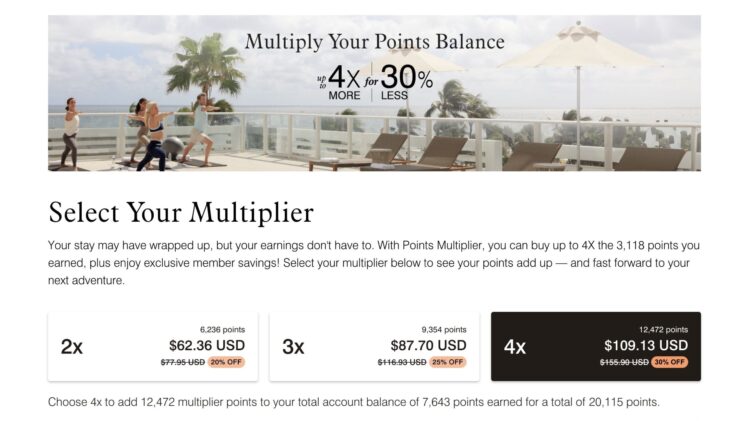 Marriott Bonvoy Multiply Points Beispiel Rabatt Multiplikator Aktion Maerz 2026