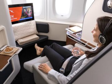 Qantas Airbus A380 First Class Sitz Monitor Copyright