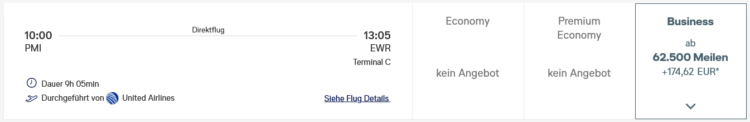 Miles And Praemienflug United Business Class Palma De Mallorca New York