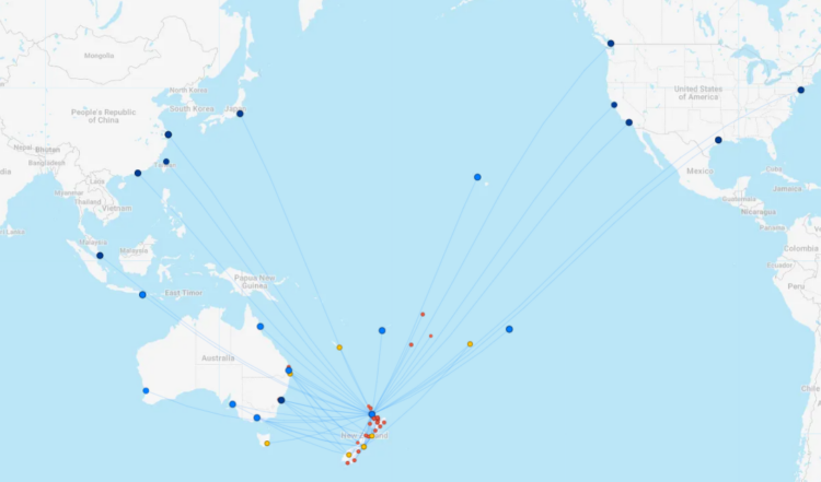Air New Zealand Streckennetz Flightconnections Mai 2026