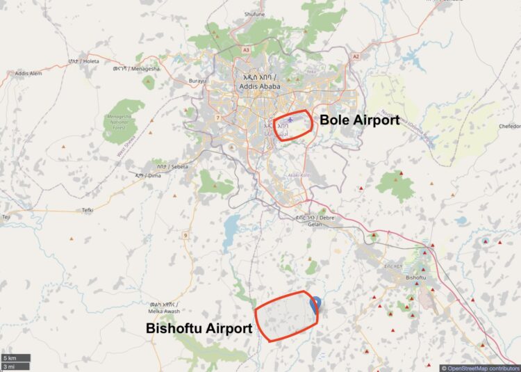Lageplan Addis Ababa Bole Und Bishoftu Airport Openstreetmaps Copyright