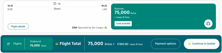 Aerclub Praemienflug Aer Lingus Business Class Dublin Los Angeles