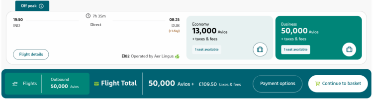 Aerclub Praemienflug Aer Lingus Business Class Indianapolis Dublin