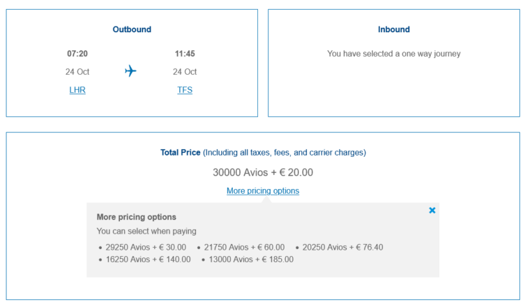 British Airways Club Praemienflug British Airways Business Class London Teneriffa