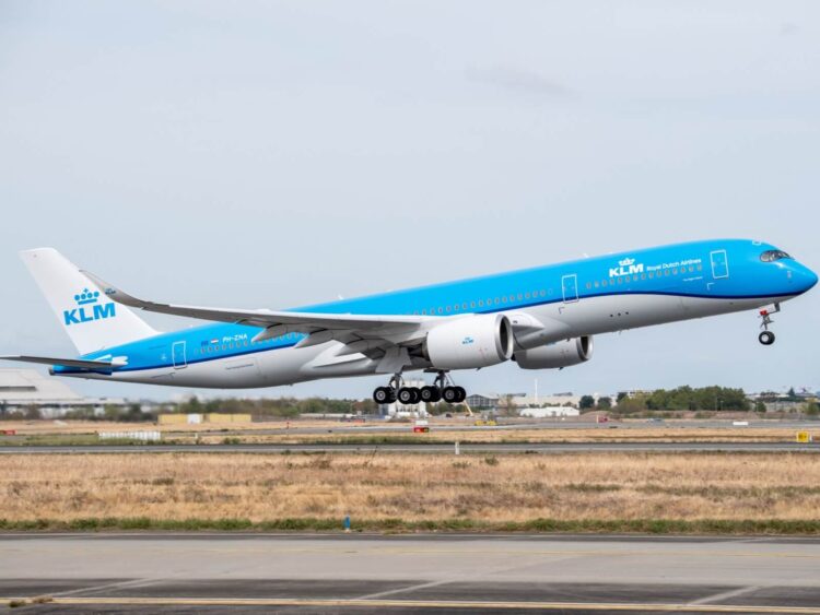 Klm Flugzeug Airbus A350 900 Auslieferung Landung