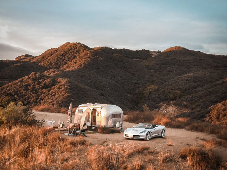 Los Angeles Malibu Hills California Airbnb Airstream Chevrolet Corvette