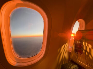 Qatar Airways Boeing 787 9 Business Class Adient Ascent Wingview Sunset