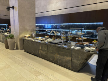 Qatar Airways Doha Al Mourjan Business Lounge The Garden Buffet Snacks