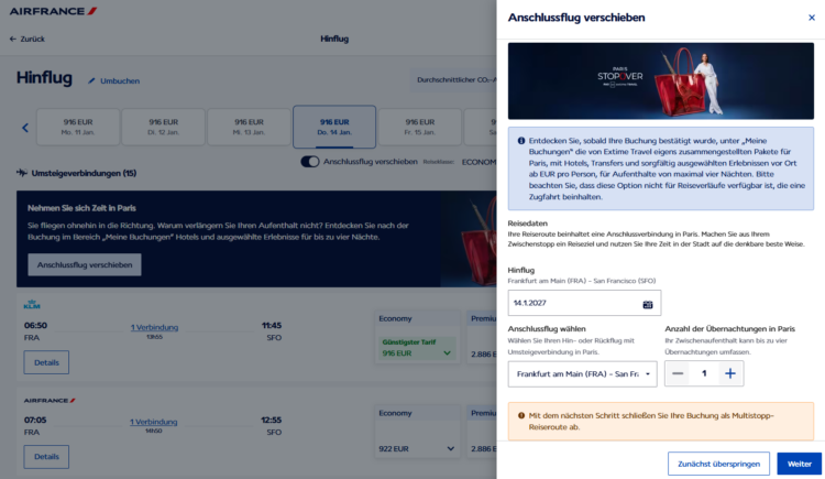 Air France Stopover Buchen