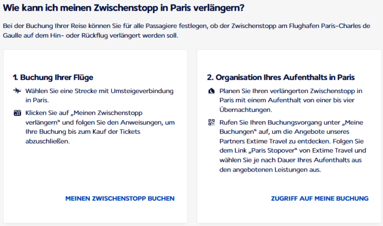 Air France Stopover Buchen Anleitung