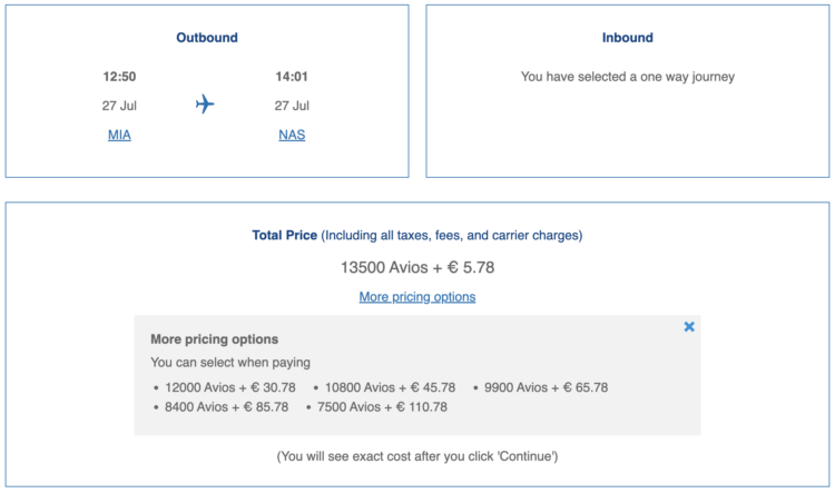 British Airways Club Praemienflug American Airlines Economy Class Miami Nassau Juli 2026