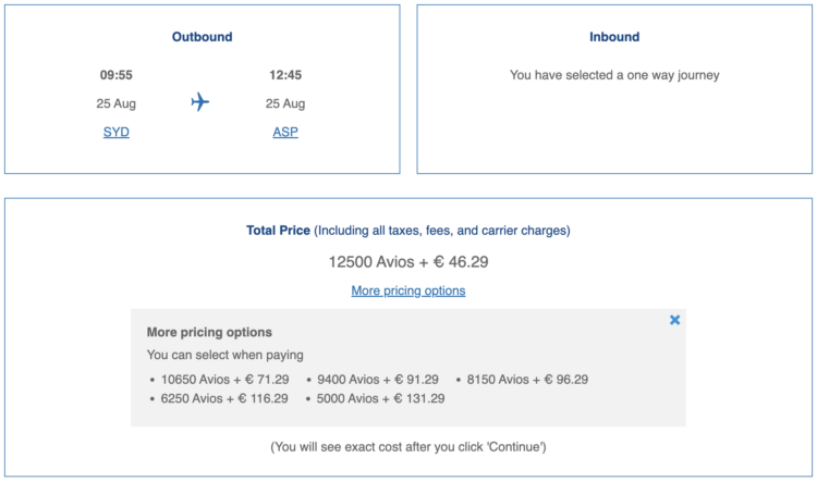 British Airways Club Praemienflug Qantas Business Class Sydney Alice Springs Juli 2026