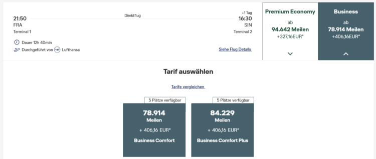 Miles And More Praemienflug Business Class Frankfurt Singapur