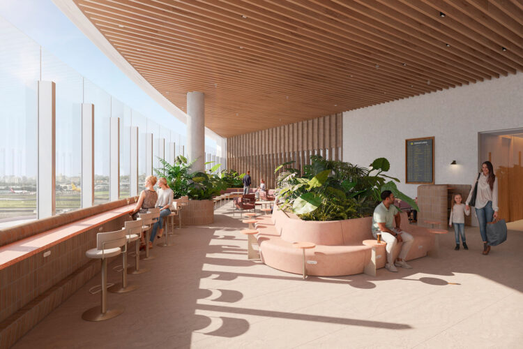 Qantas Neue International Business Lounge Sydney Aussenterrasse Copyright