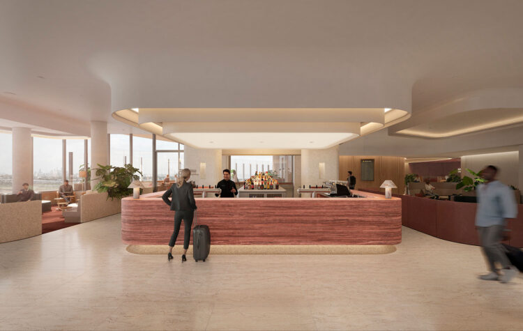 Qantas Neue International Business Lounge Sydney Bar Copyright