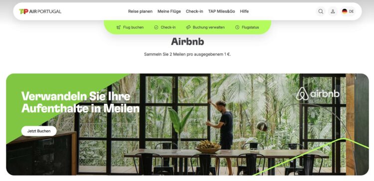 Tap Air Portugal Miles Go Airbnb Meilen Sammeln