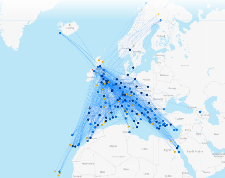 Easyjet Streckennetz Flightconnections August 2026