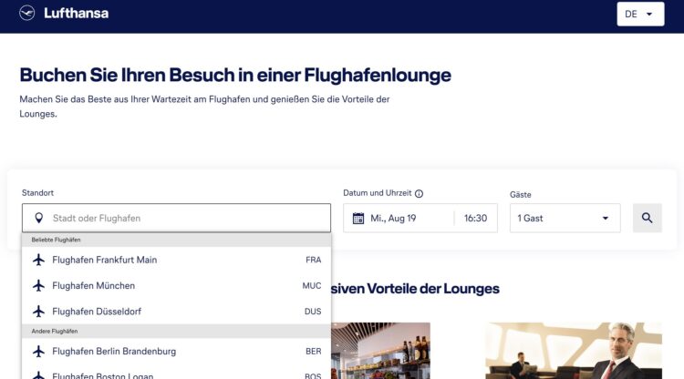 Lufthansa Lounge Zugang Kaufen Lufthansa Travel Services Portal Webseite