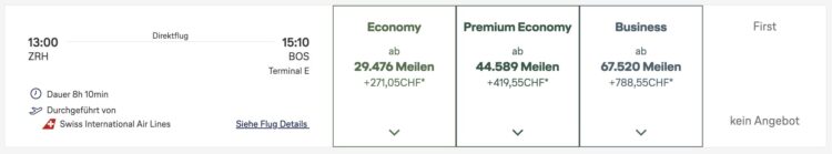Miles And More Praemienflug Swiss Senses Business Class Airbus A350 Zurich Boston September 2026