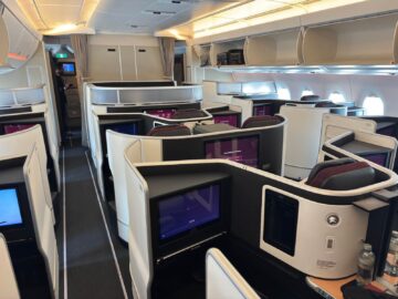 Swiss Business Class Airbus A350 Kabine