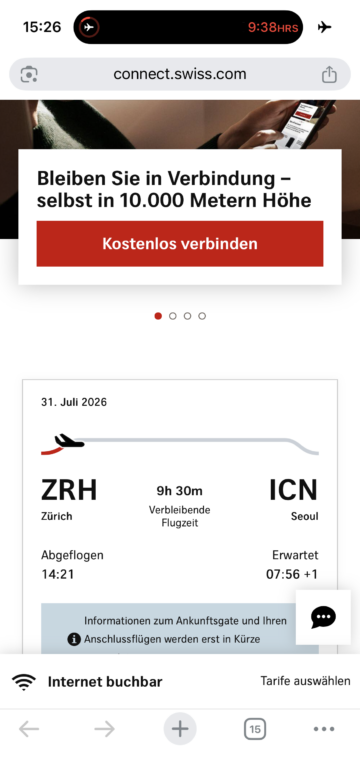 Swiss Business Class Airbus A350 Wifi3