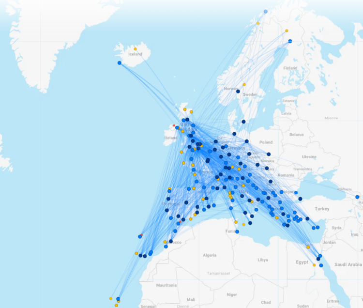 easyJet Streckennetz FlightConnections September 2026