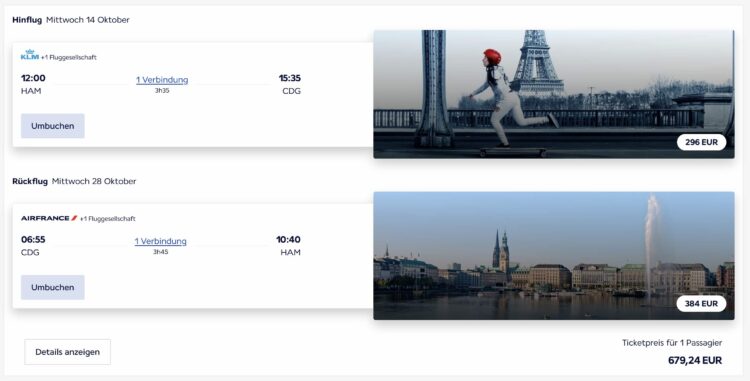 Flying Blue Air France Business Class Hamburg Amsterdam Paris Oktober 2026